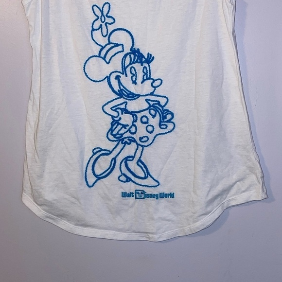Disney Parks Walt Disney World Embroidered Minnie Mouse White Tank Top size S - Picture 3 of 14